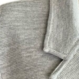 Talbots gray sweater blazer ⭐️ classic ⭐️ open front ⭐️ pockets ⭐️ merino